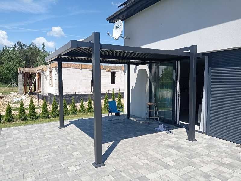 Pawilon ogrodowy pergola Persea 3.6x3.2 m antracytowy Naterial