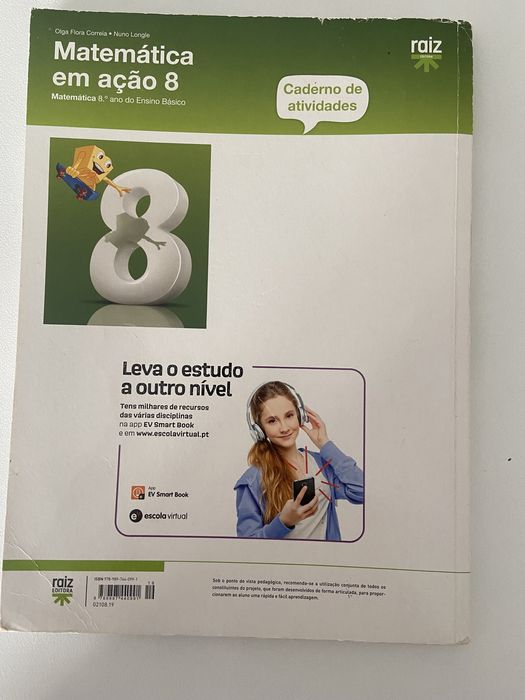 Caderno de atividades de matemática de 8 ano