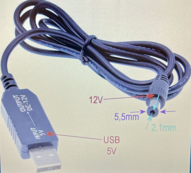 Кабель для роутера 9v,12v від повербанка