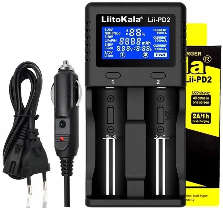 uniwersalna ładowarka do baterii li-ion aa liitokala lii-pd4