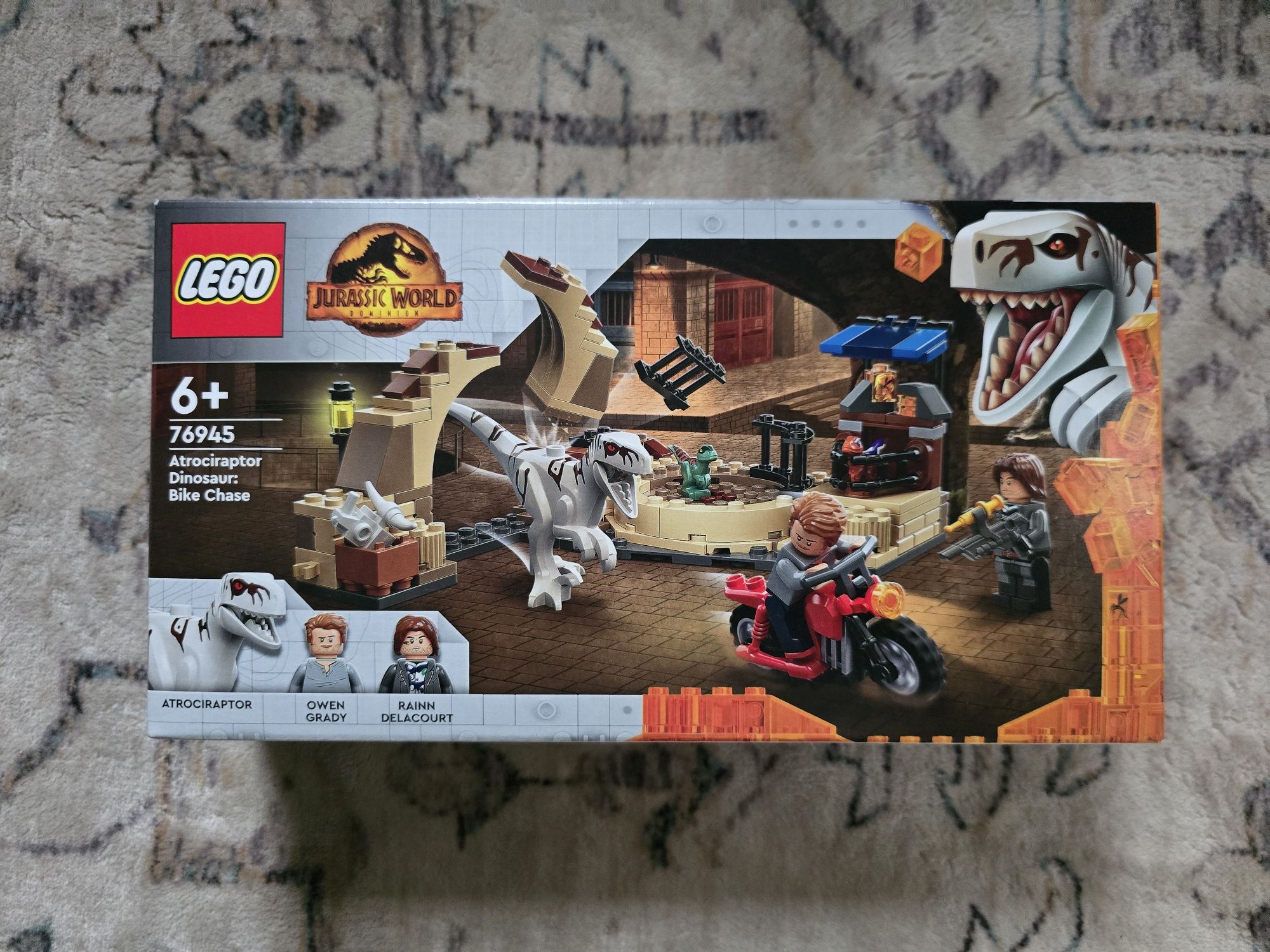 NOWE LEGO 76945 Jurassic World - Atrociraptor: pościg na motocyklu