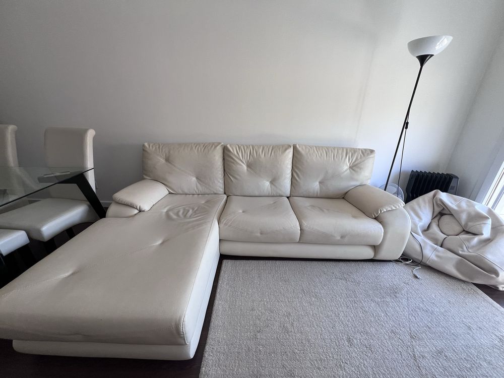 Sofa bege c/ chaise lounge