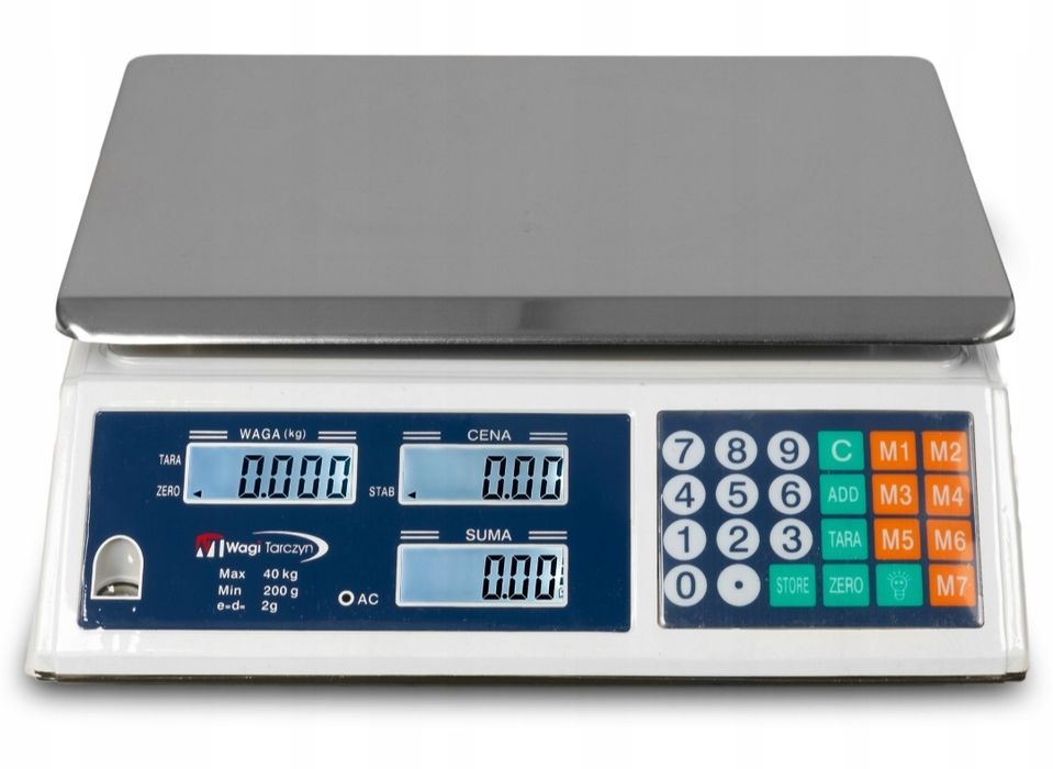 Waga sklepowa 40kg/2g elektroniczna gastronomiczna akumulat. Ostrowiec