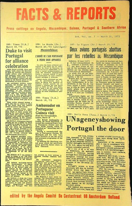 Rara publicação para a História da África Portuguesa - Março 1973