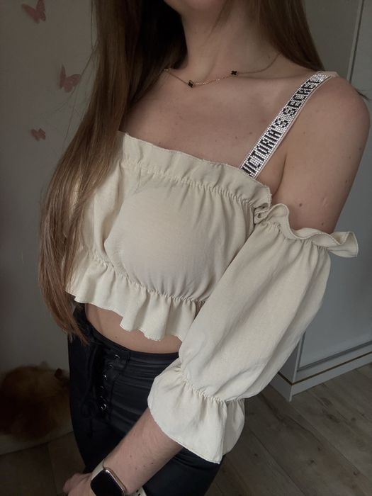 Hiszpanka bluzka odkryte ramiona nowa z metka r.uniwersalny