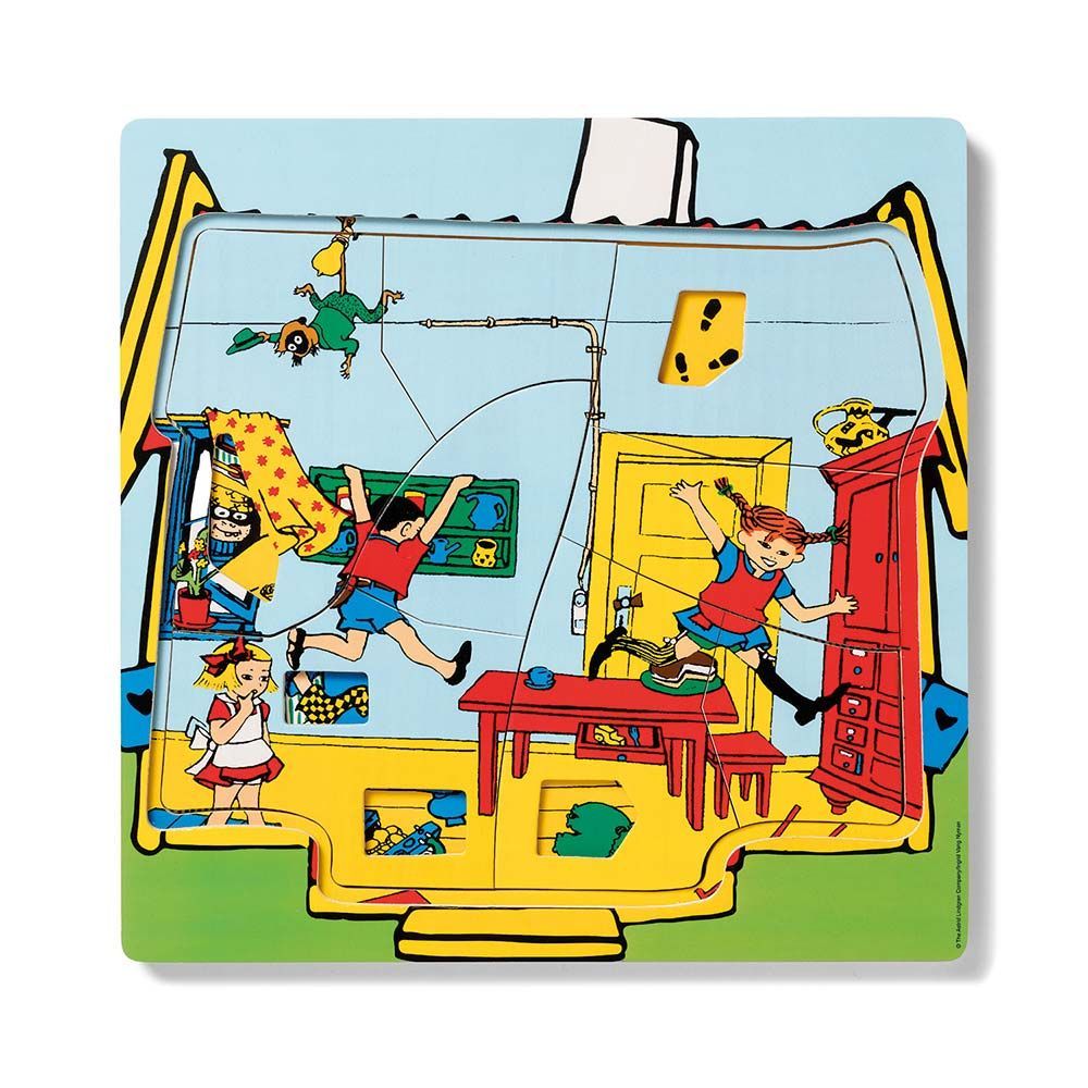Drewniana układanka puzzle warstwowe Pippi Langstrumpf zabawka