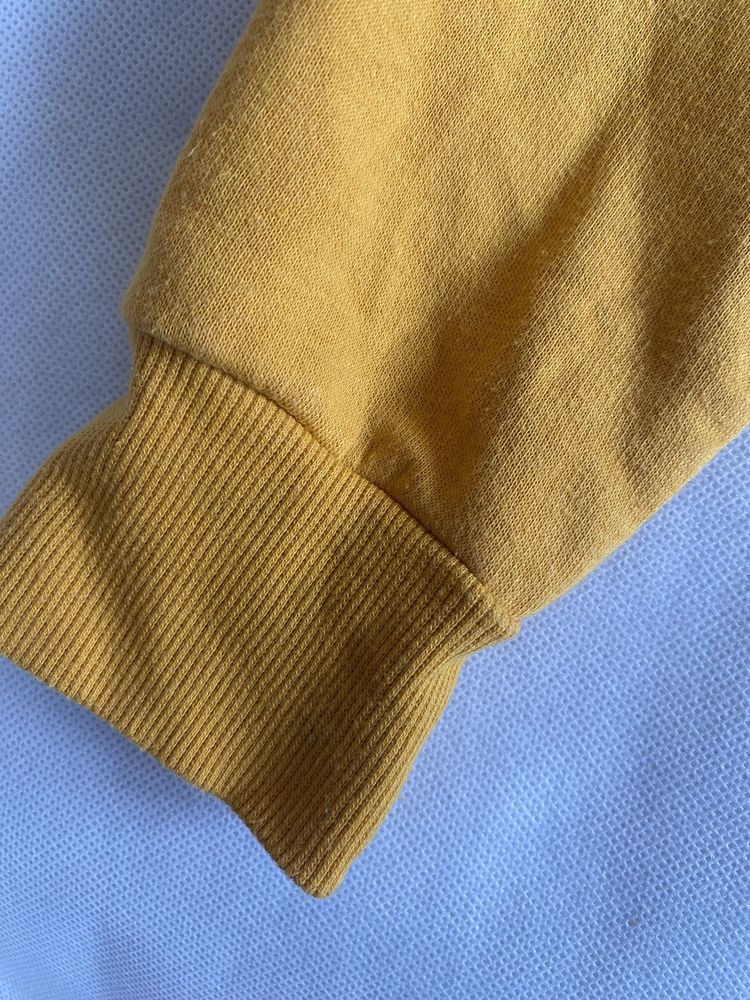 Bluza żółta musztardowa z kapturem crop H&M S