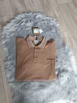 Karmelowe bawełniane polo Burberry rozmiar M