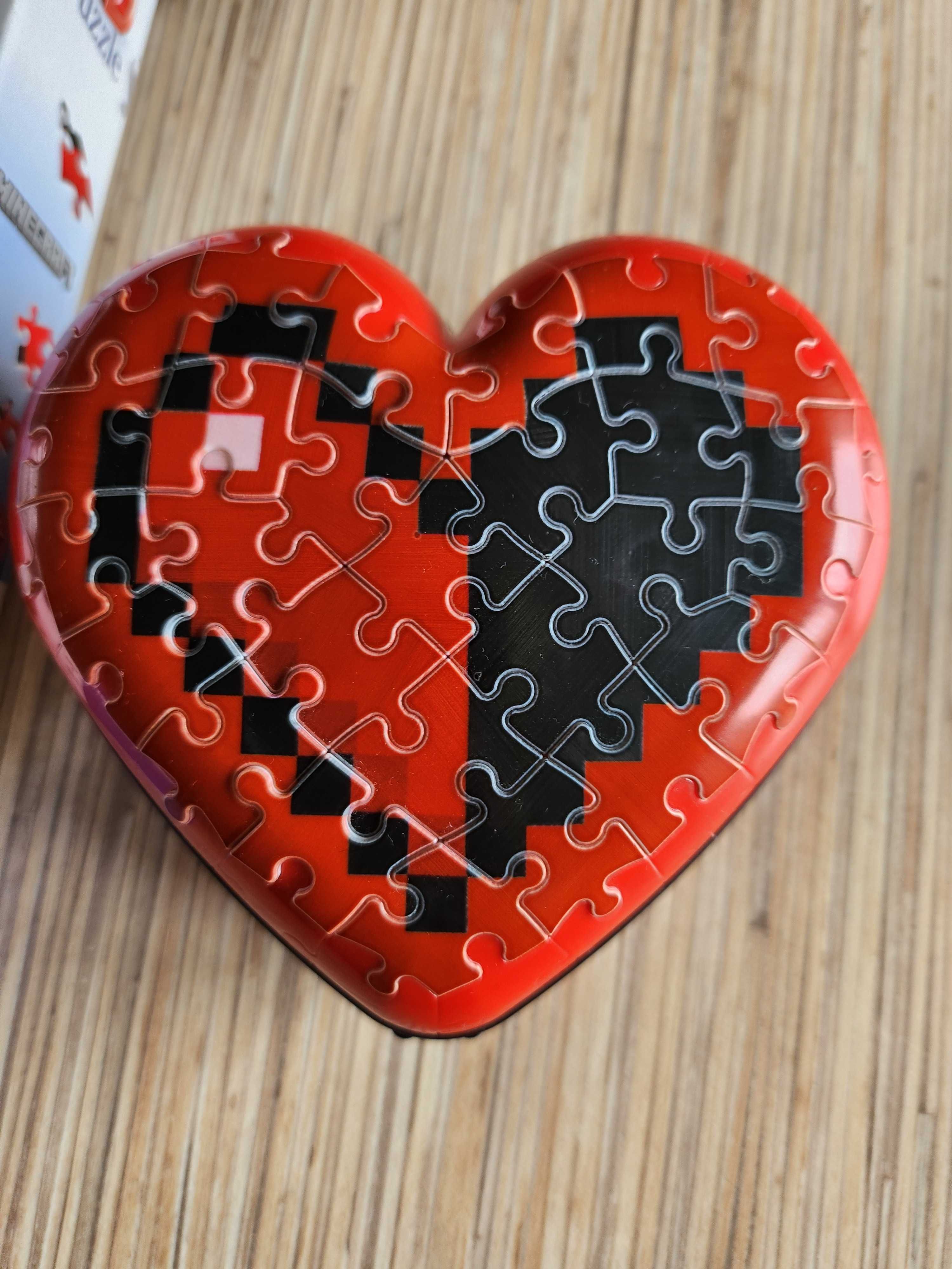Puzzle 3D minecraft szkatułka serce