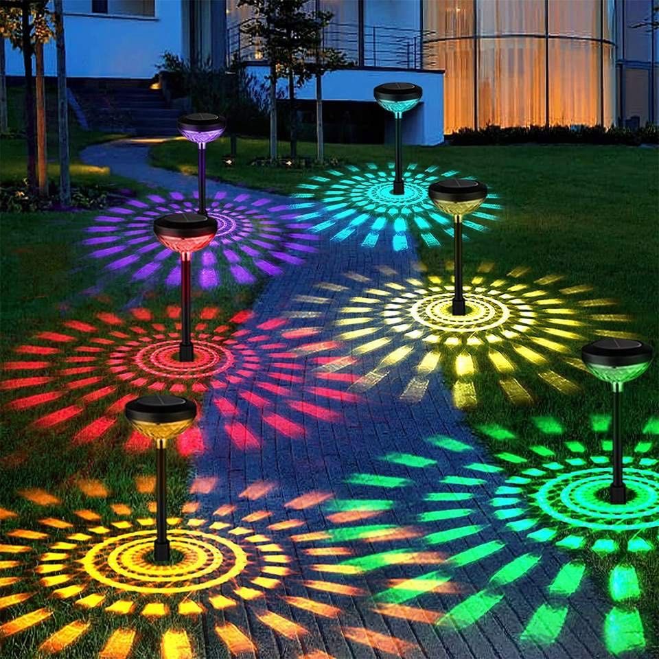 2x Lampa solarna UFO LED Ogrodowa Multicolor + Warm
