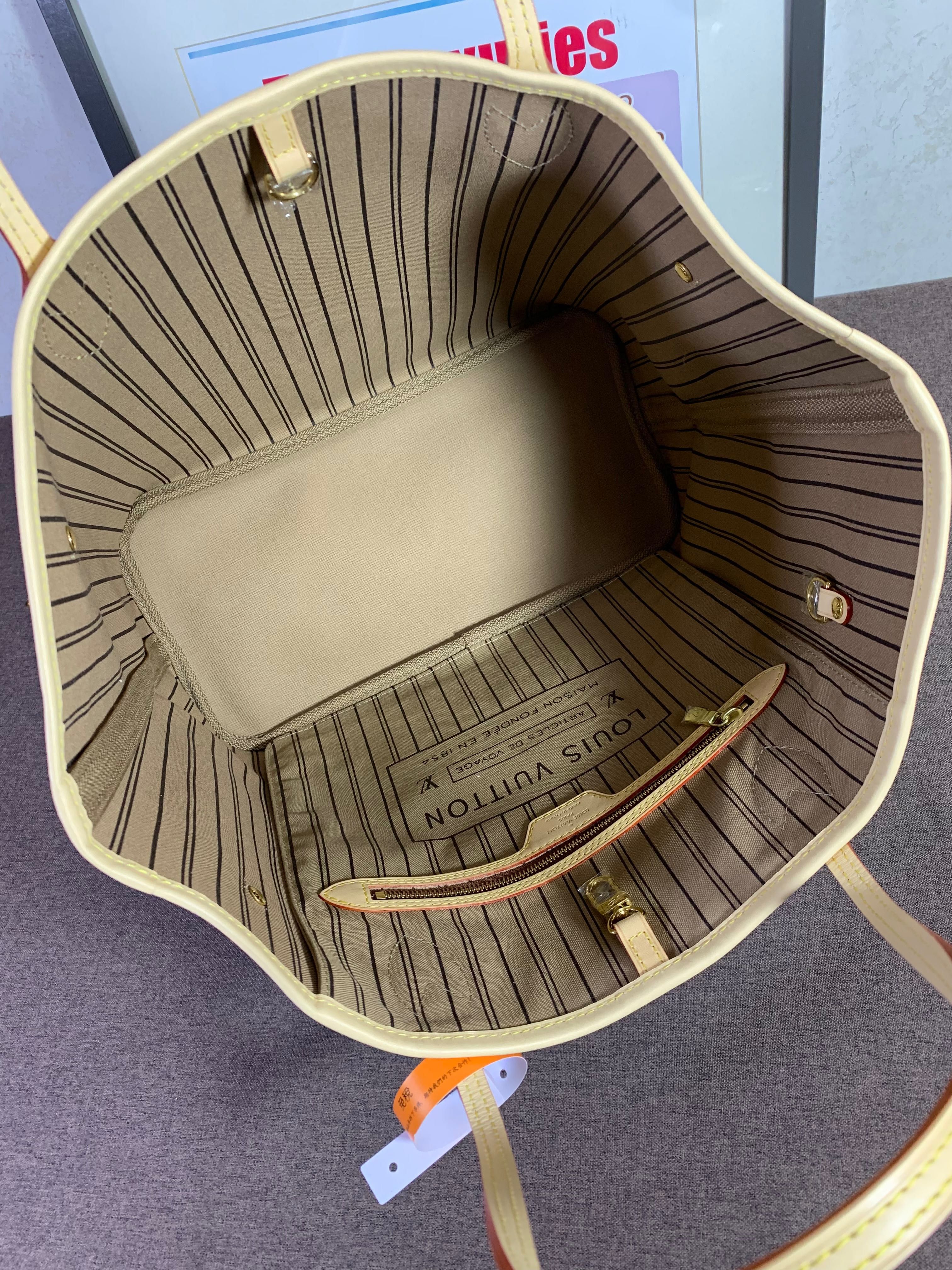 Torebka Louis Vuitton Neverfull MM Monogram brązowa skóra shopper bag