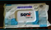 Влажные салфетки для взрослых, Seni Care, большие. 80 штук, Срок 2027