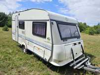 Przyczepa kempingowa Hobby 94r przedsionkiem solar akumulator