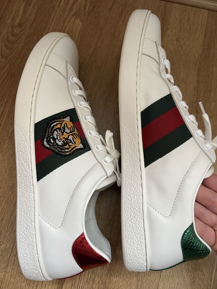 Buty gucci ace tiger skórzane męskie tenisówki