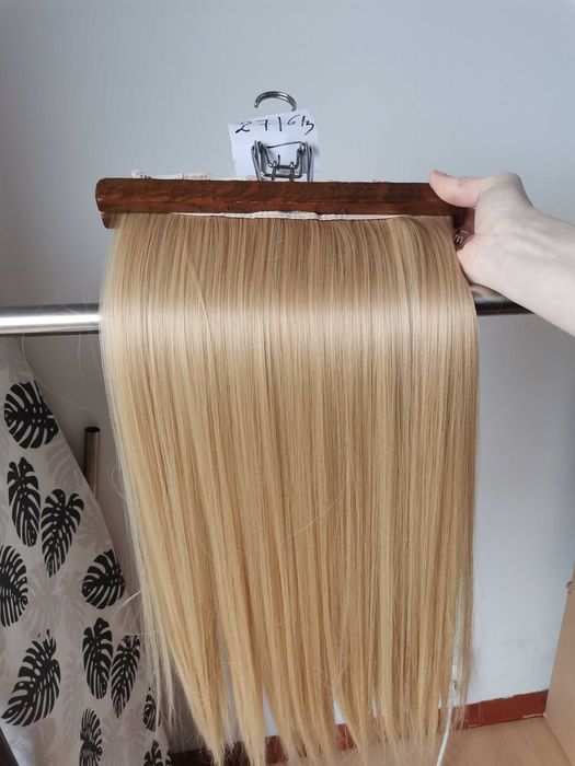 Doczepiane włosy, treska clip in 27#613 baleyage blond 55 cm