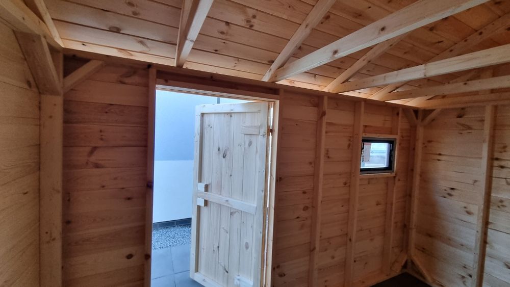 Drewniany Domek Narzędziowy z Drewutnią 2x4 Farmer Classic