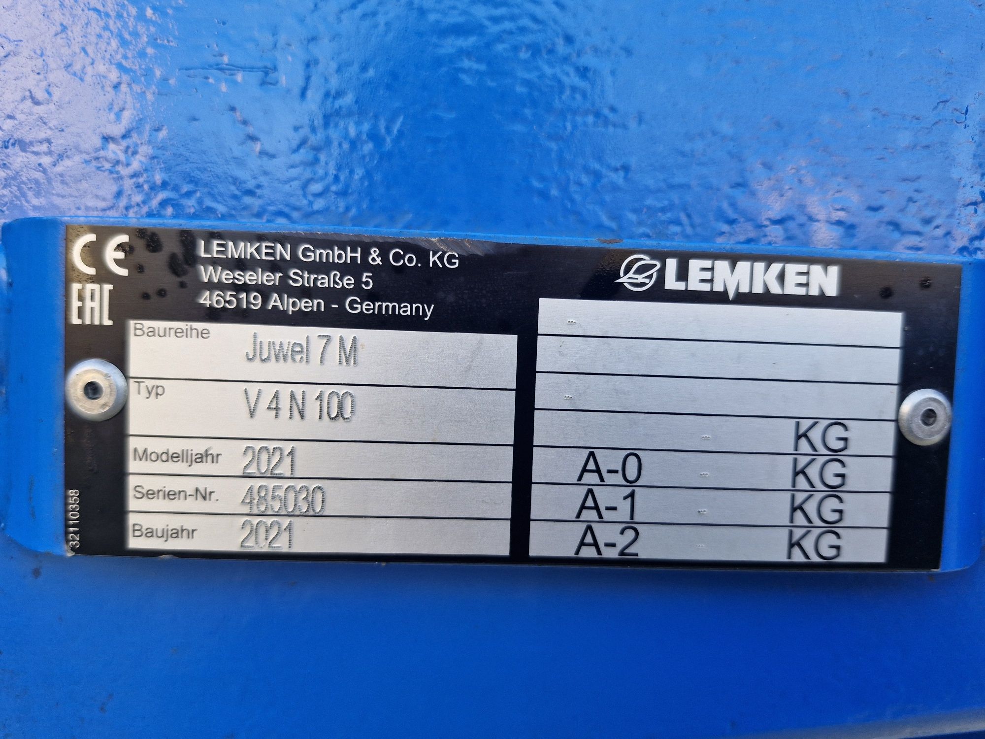 Pług obrotowy Lemken Juwel 7 M V 100  wał Flexpack