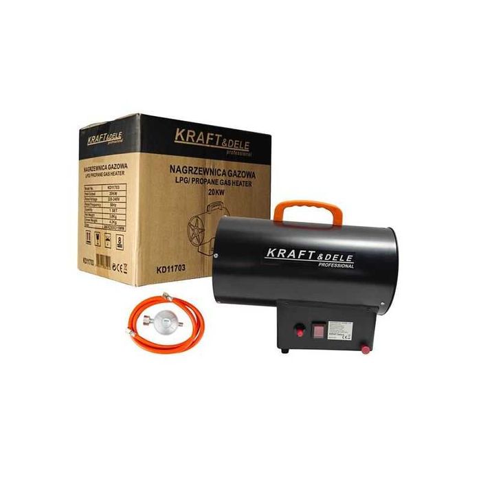 Nagrzewnica dmuchawa gazowa 20kW + reduktor, wąż