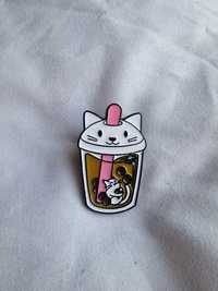 Przypinka pin pins wpinka broszka kot bubbletea sweet cute kawaii