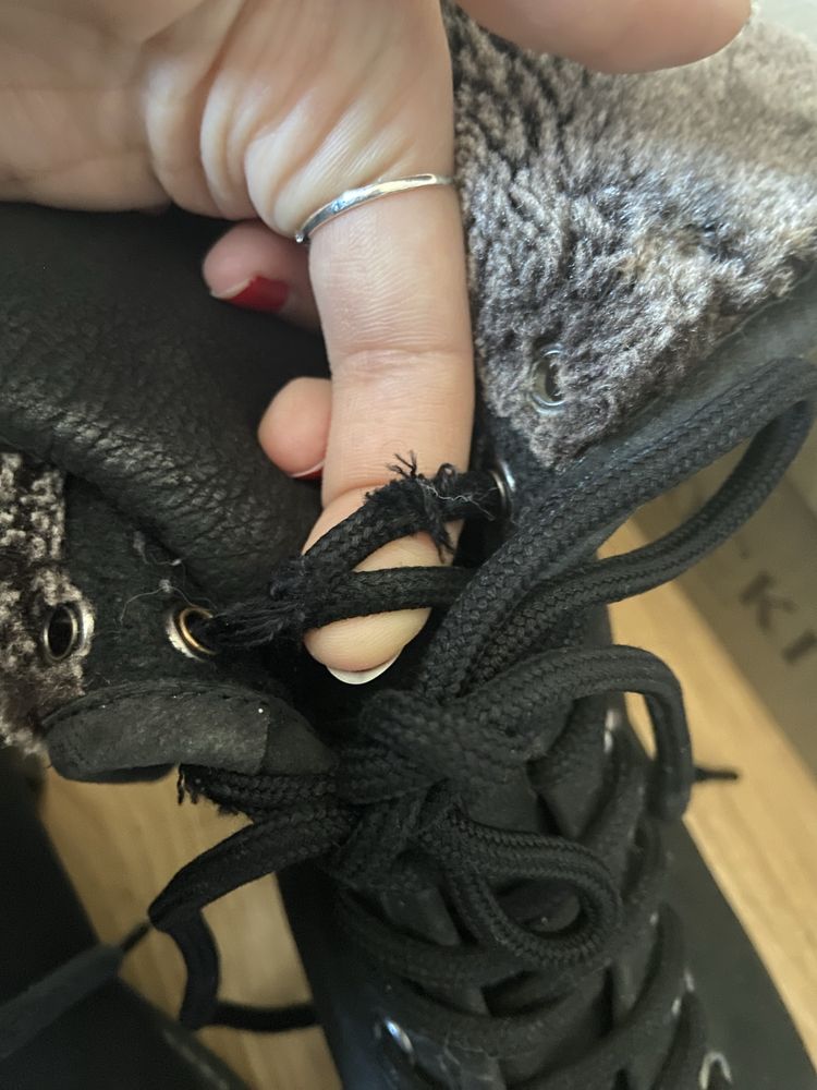 Czarne buty zimowe botki Lasocki 38 skóra viral zima