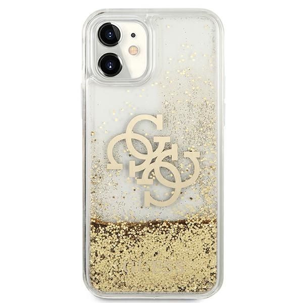 Guess Etui iPhone 11/Xr 4G Liquid Glitter, Złote