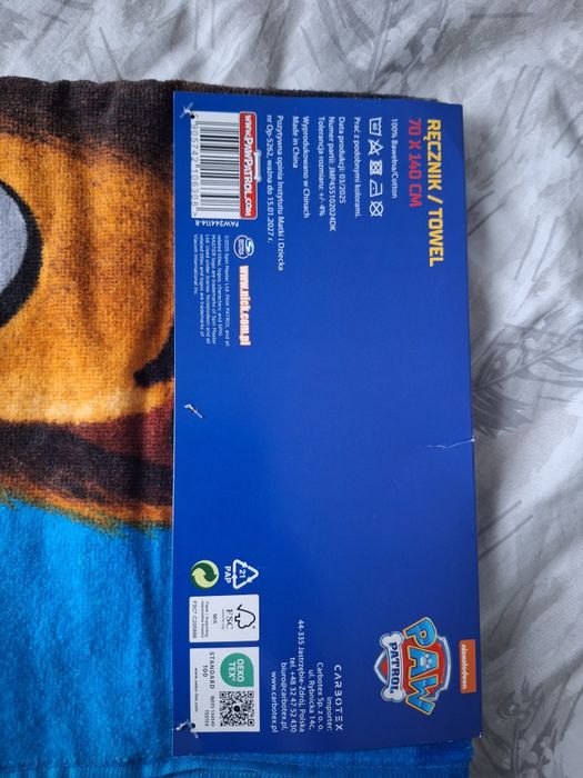 Ręcznik kąpielowy Psi Patrol Chase