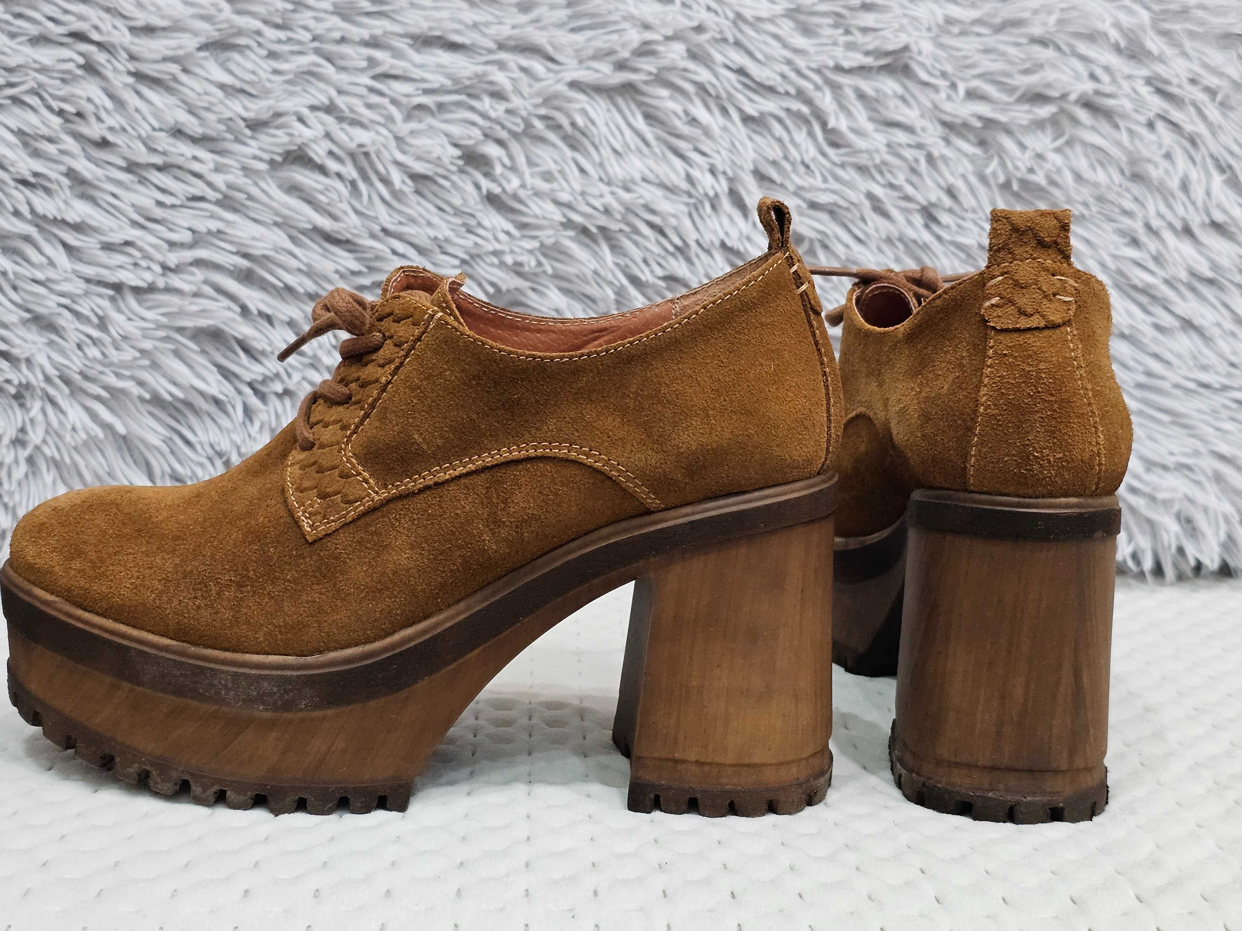 Sapatos senhora castanho - Tamanho 37 em excelente estado