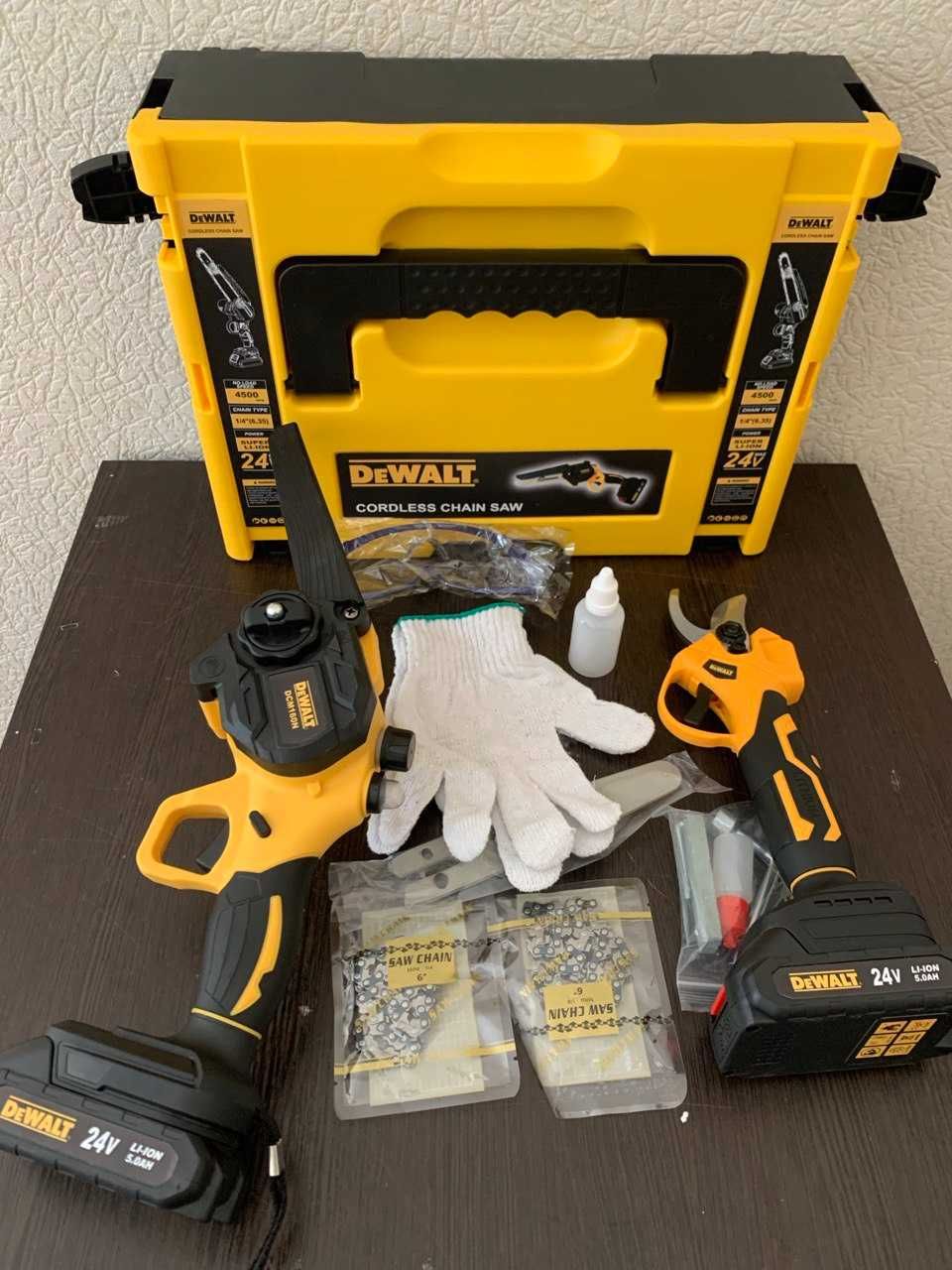 Потужний Акумуляторний набір 2 в 1 DeWalt 24 +Секатор. пилка з мас боч