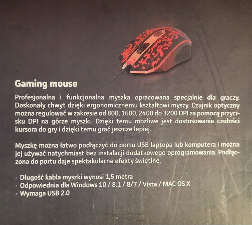 Gaming set słuchawki z mikrofonem + myszka + klawiatura