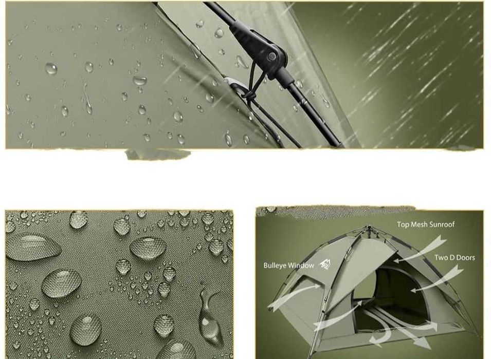 Namiot Turystyczny Kemping 3-4 osobowy 210x210 szybki montaż Nr00232