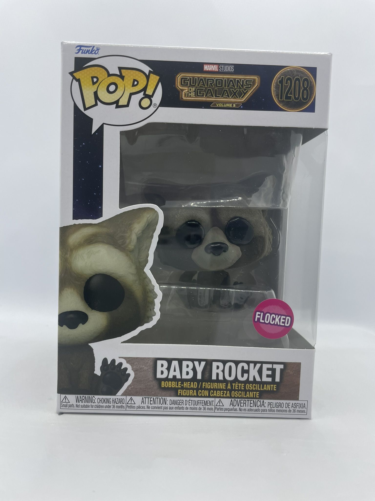 Funko Pop Marvel 1208 Baby Rocket flocked #2