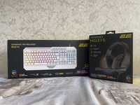 2E Gaming Keyboard KG315 RGB White, 2E Gaming Headset HG315 7.1 Black