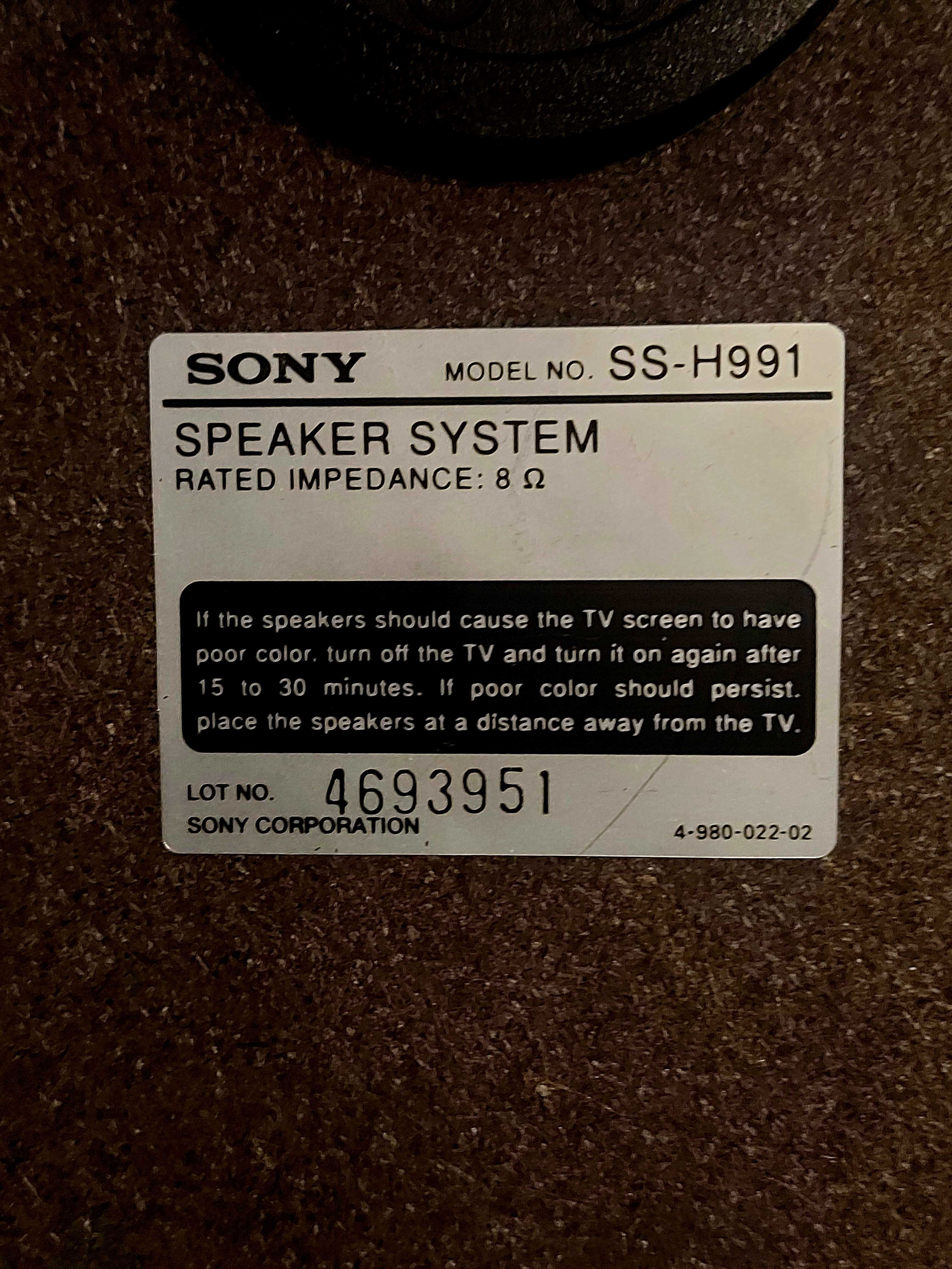 Sprzedam zestaw głośników SONY SS-CN 991