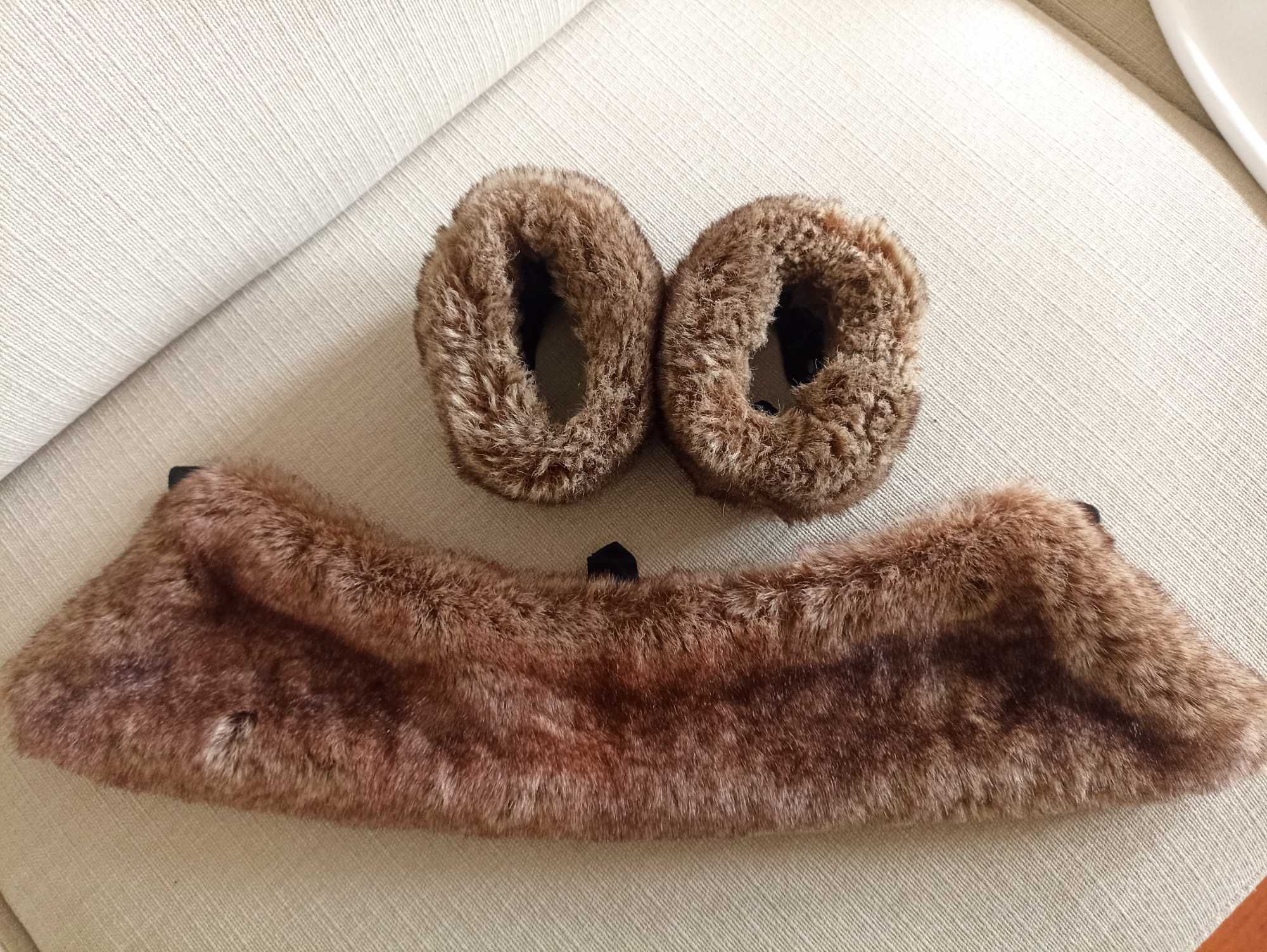 Kołnierz i mankiety ze sztucznego futerka