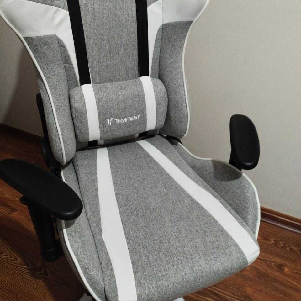 Cadeira Gaming Tempest Cinzenta e Branca
