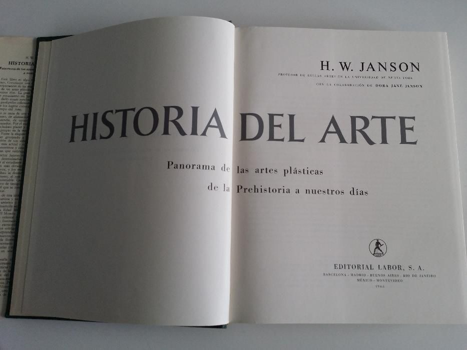 Livro história da arte HW Janson "Historia del arte" 1965 espanhol