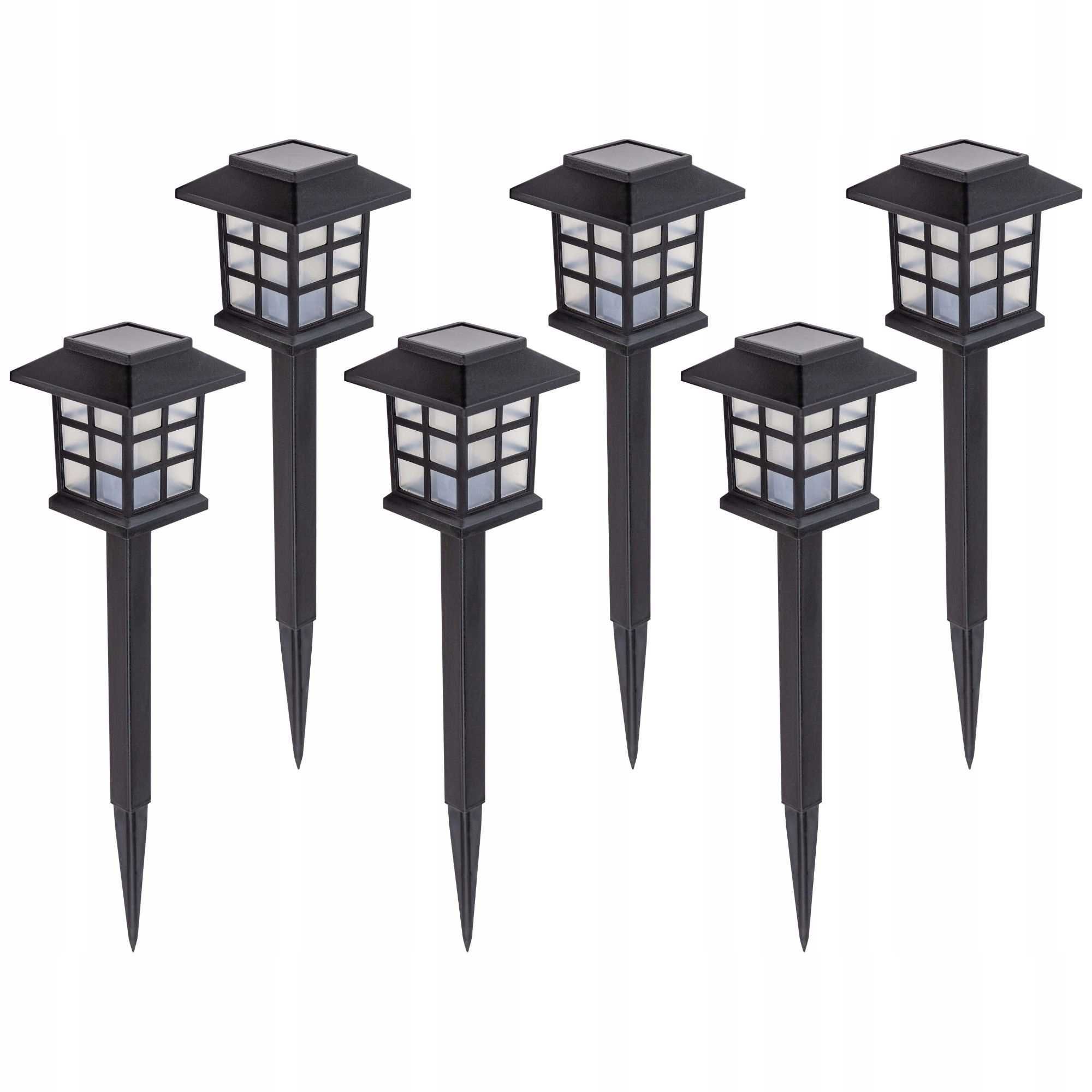 6x Lampa solarna LED ogrodowa z czujnikiem wbijana ozdobna Lampki