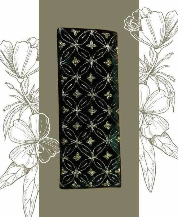 Бархатный черный клатч сумочка вышивка зардози индия винтаж