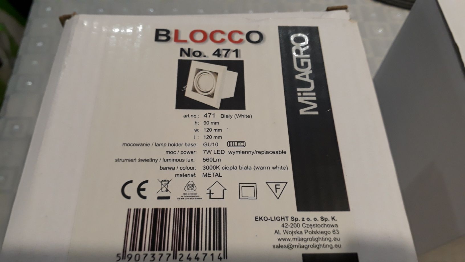 Halogeny, punkty świetlne BLOC8CO CZARNA 1x7W GU10 LED