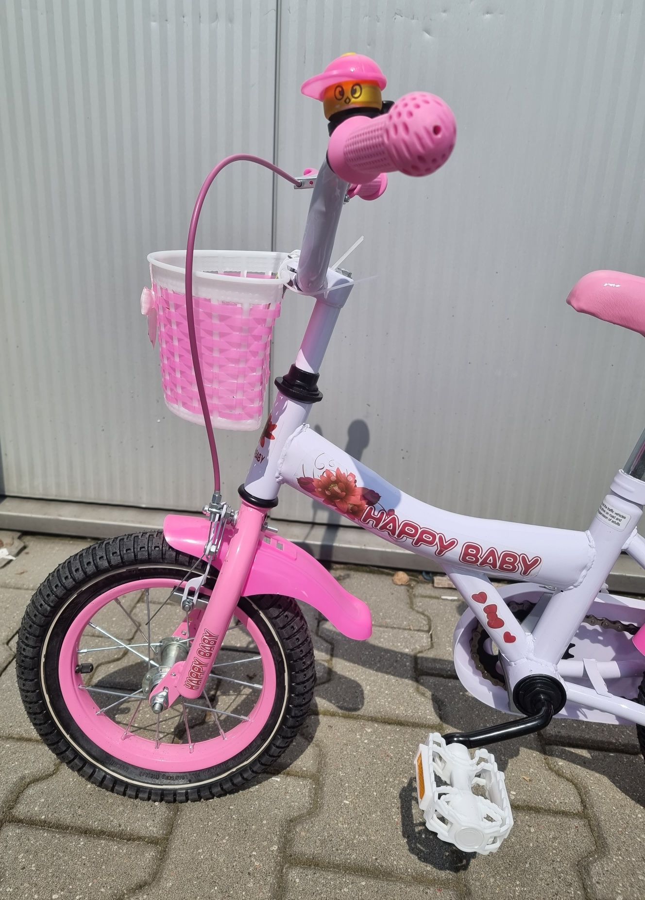 Rower dziecięcy 12 cali dla dziewczynki biało-różowy rowerek nowy