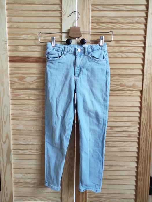 Regulowane spodnie jeansowe dżinsowe nim jeans relaxed jasne H&M 128