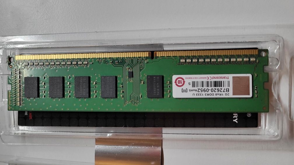 DDR3 4szt po 2GB 1333MHz PC3-10600 Transcend CL9 1Rx8 Dimm  8GB DDR3