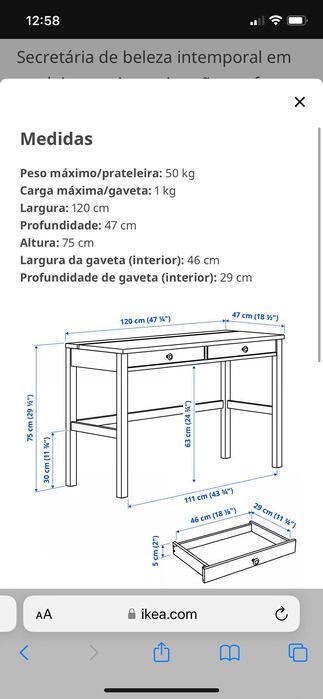 Secretária e cadeira
