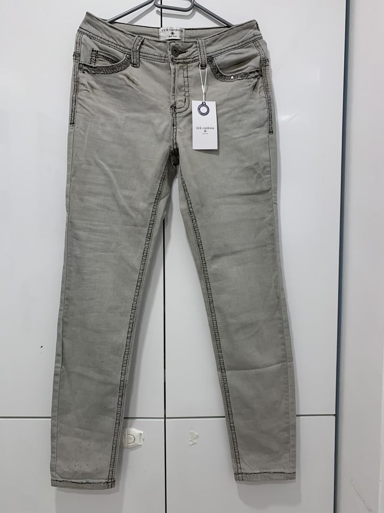Szare spodnie jeansowe Rick Cardona 38/40/UK12