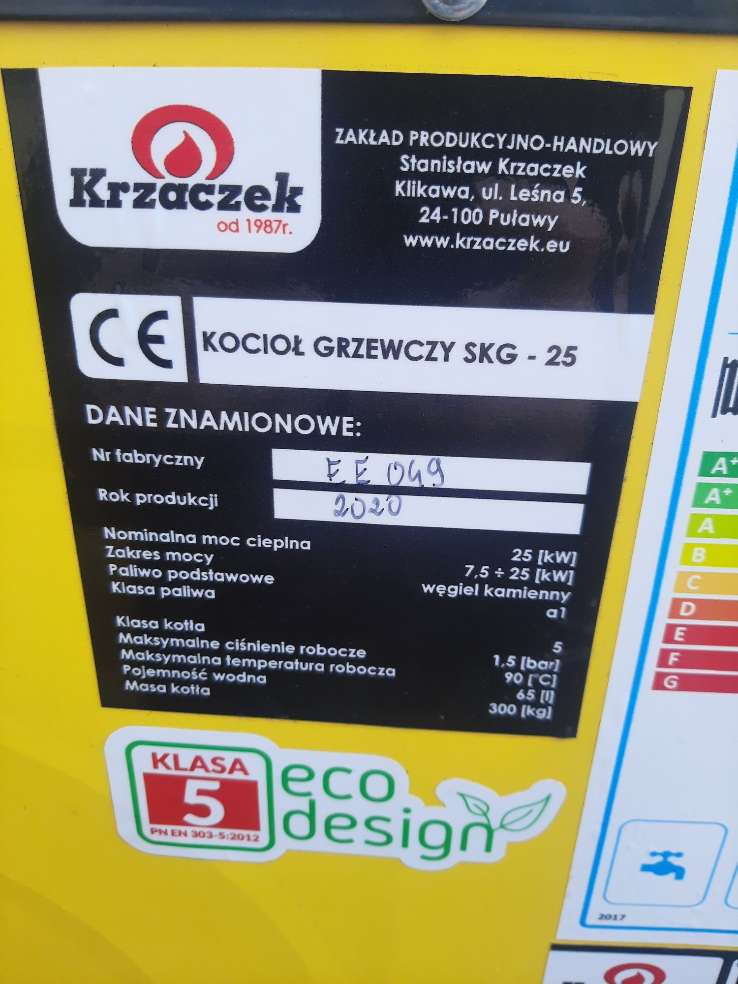 Kocioł SKG 5 klasa 10 - 25 kw Krzaczek