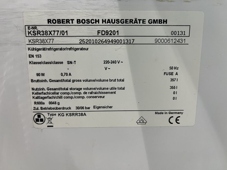 Chłodziarka BOSCH 185cm A++ |12msc |BD stan |Dowóz