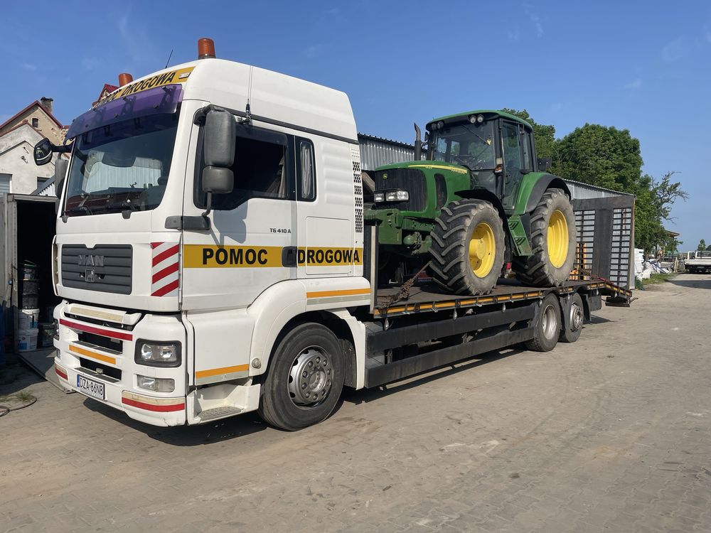 Pomoc drogowa Transport maszyn budowlanych i rolniczych laweta,holowni