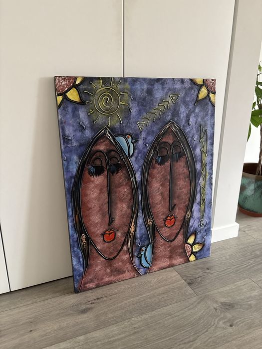 Quadro Tela pintura à mão em relevo