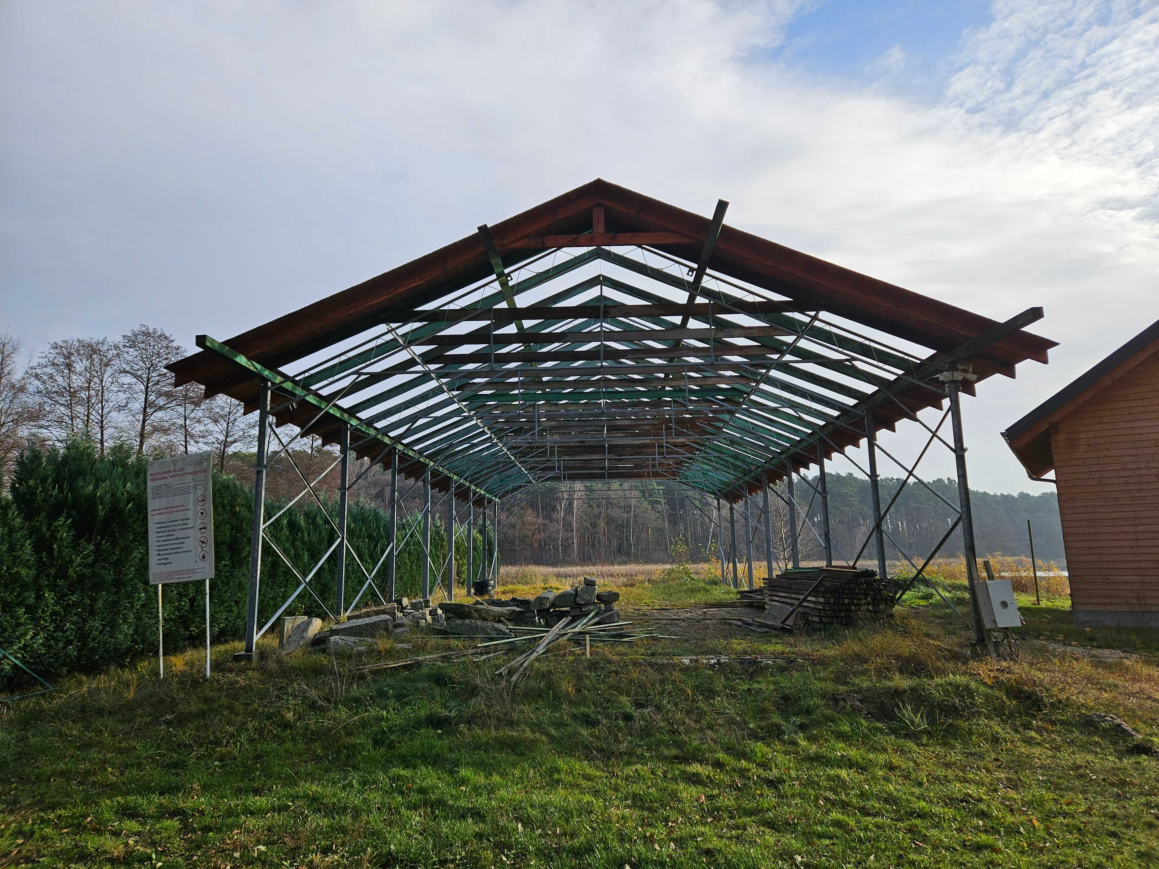 Konstrukcja stalowa hala wiata garaż warsztat magazyn 21x9 m