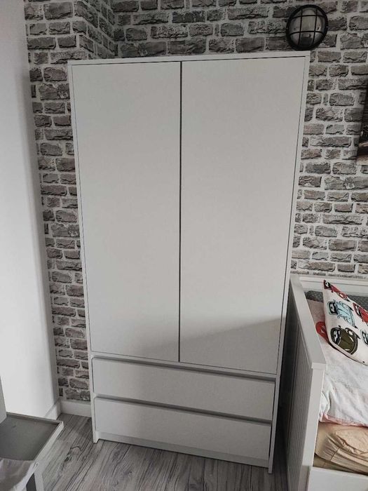 NOWA Szafa Biała Do Przedpokoju Garderoba Z Szufladami 90x180x51 Cm